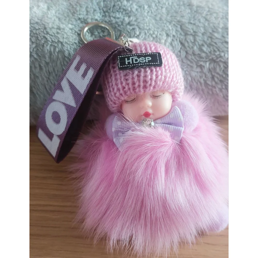 Sleeping Baby Doll Keychain - Random pick of 2. Just in time for Easter